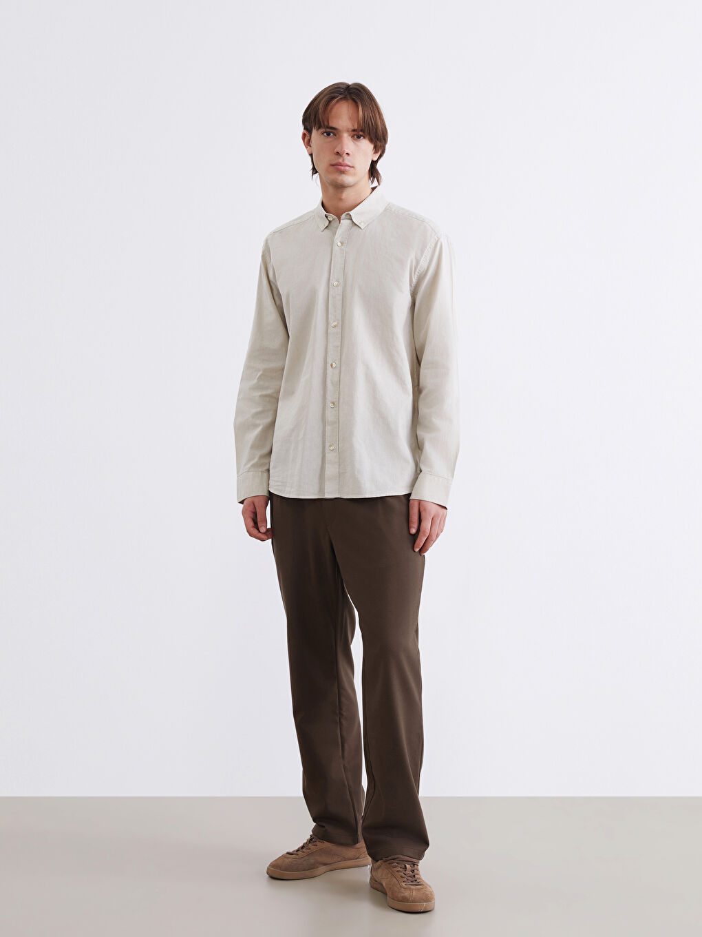 Kahverengi Standart Kalıp Erkek Pantolon