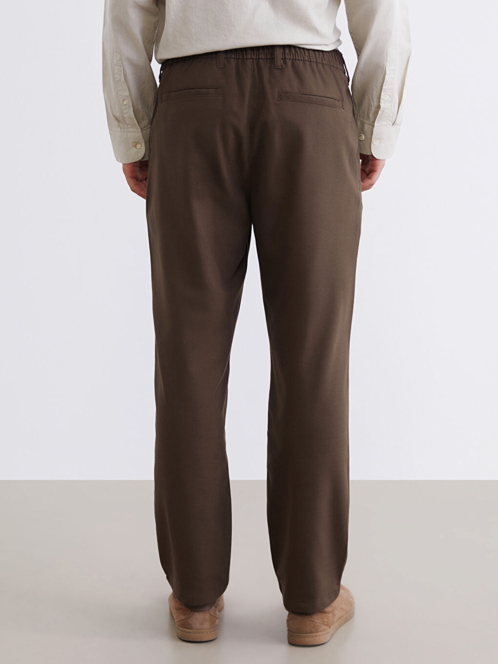 Kahverengi Standart Kalıp Erkek Pantolon-3