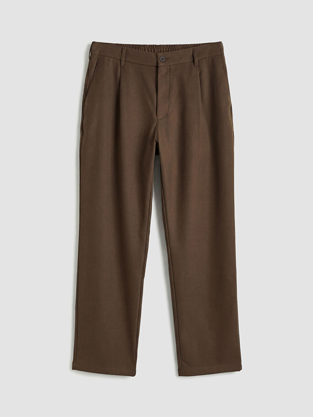 Kahverengi Standart Kalıp Erkek Pantolon-4