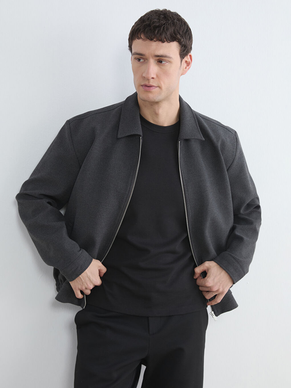 معطف انثراسايت / رمادي داكن رجل-2