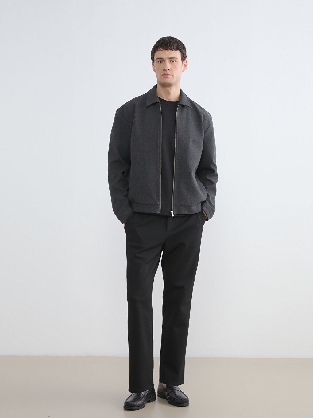 معطف انثراسايت / رمادي داكن رجل-3