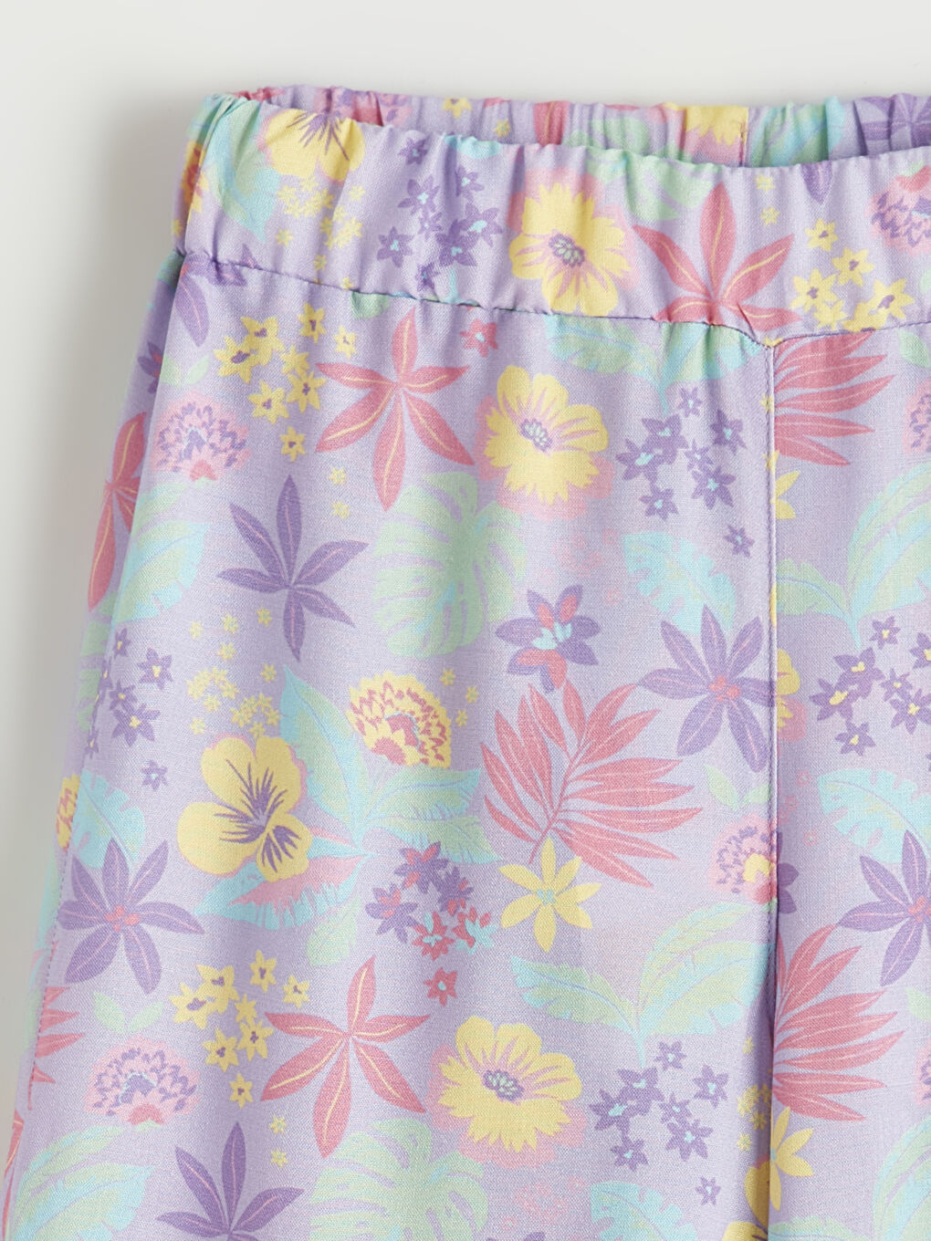 Mor Beli Lastikli Desenli Kız Çocuk Kapri-1