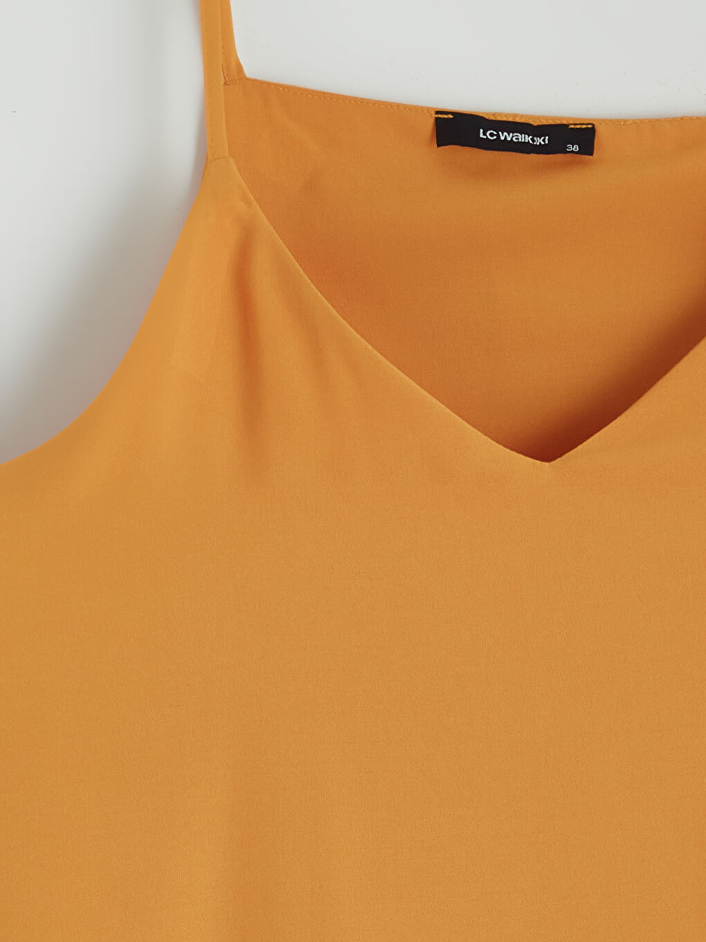 Sarı V Yaka Askılı Bluz-5