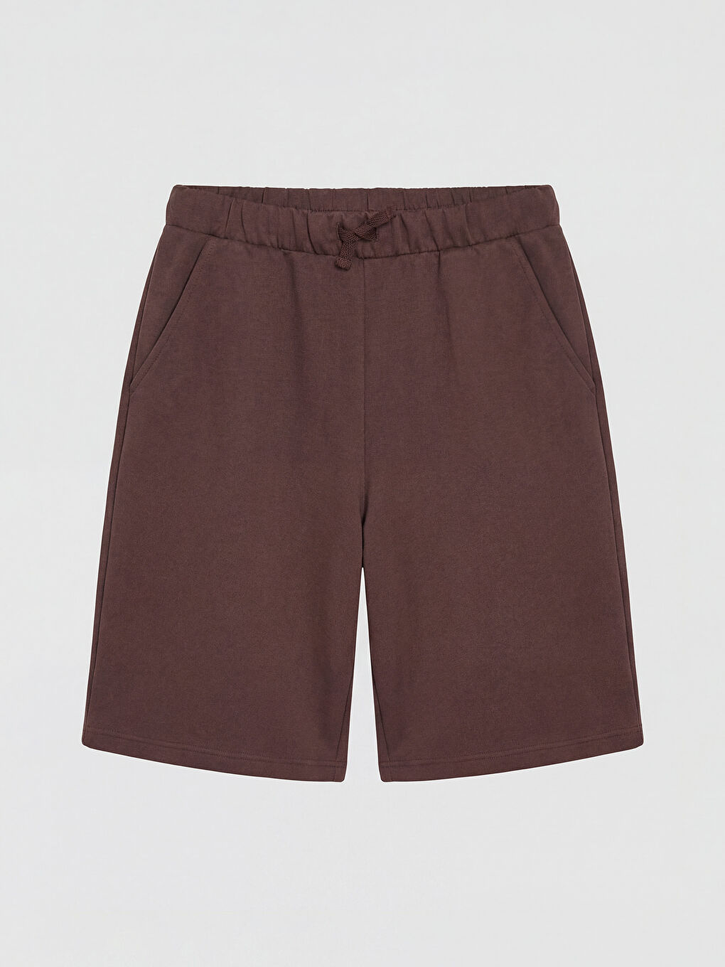 Kahverengi Beli Lastikli Kız Çocuk Şort