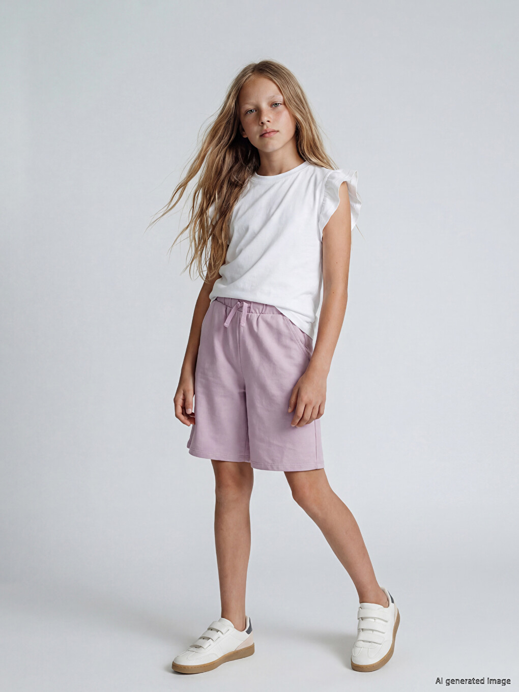 Elastic Waist Girls' Shorts