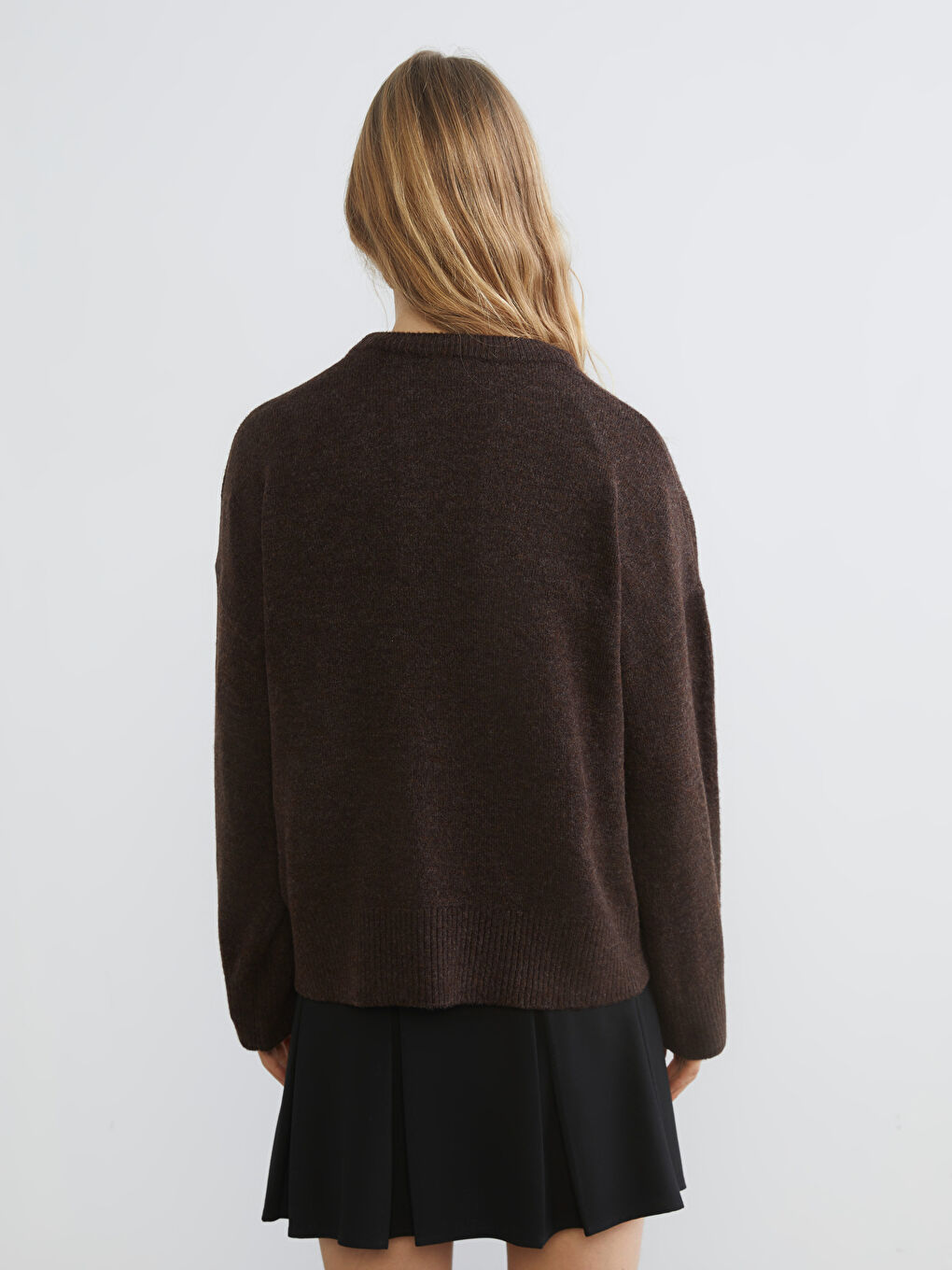 Women's Crew Neck Knit Sweater-2