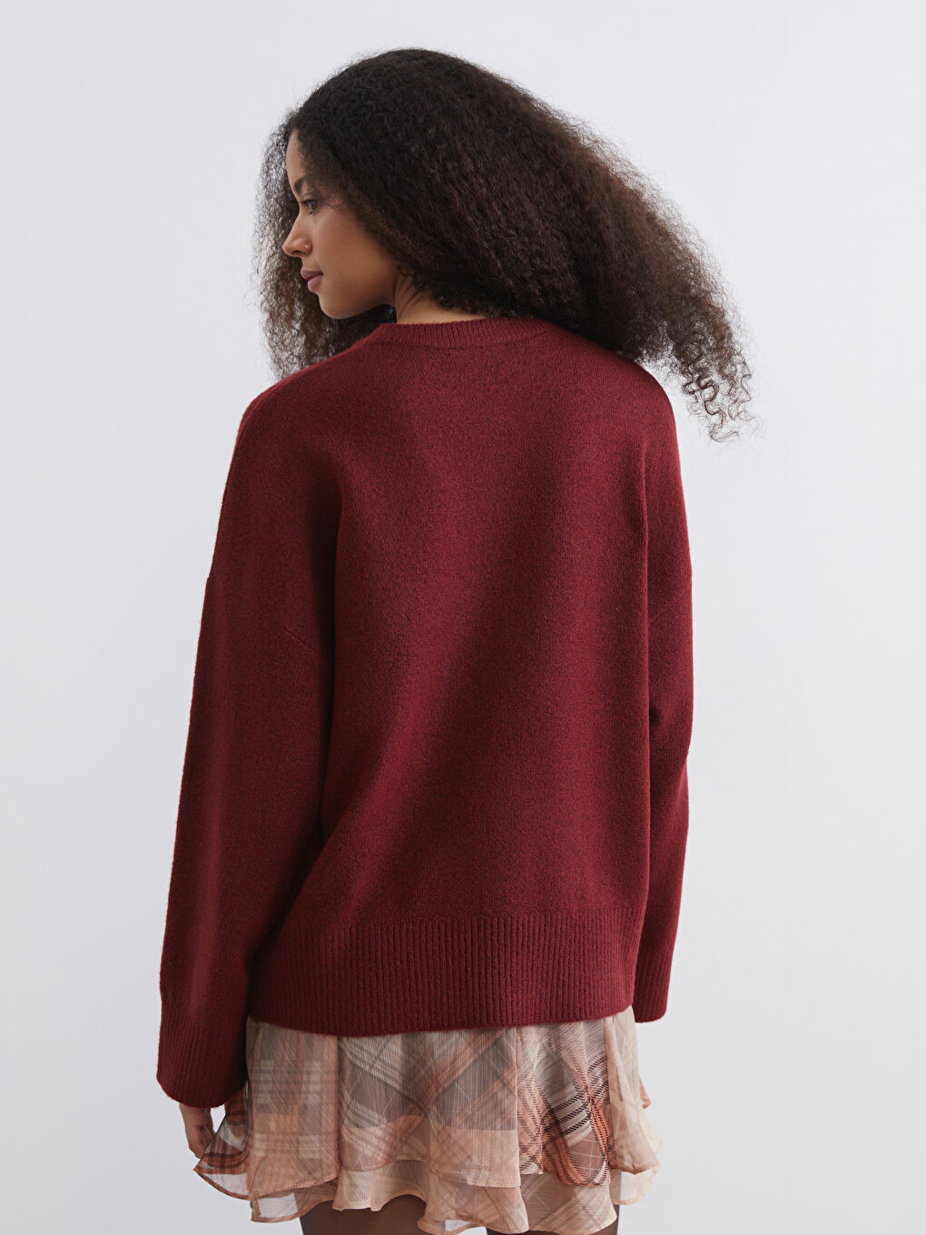 Women's Crew Neck Knit Sweater-3