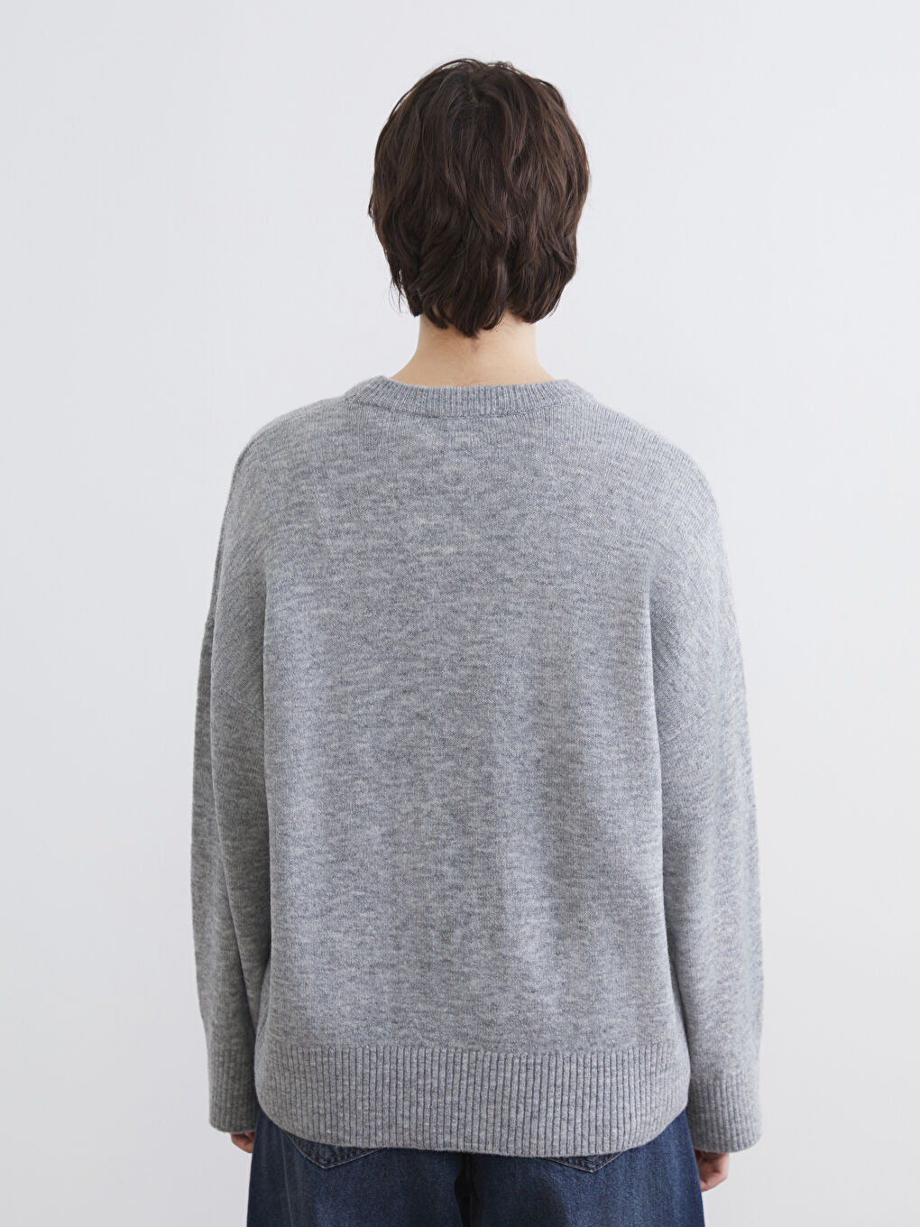 Women's Crew Neck Knit Sweater-3