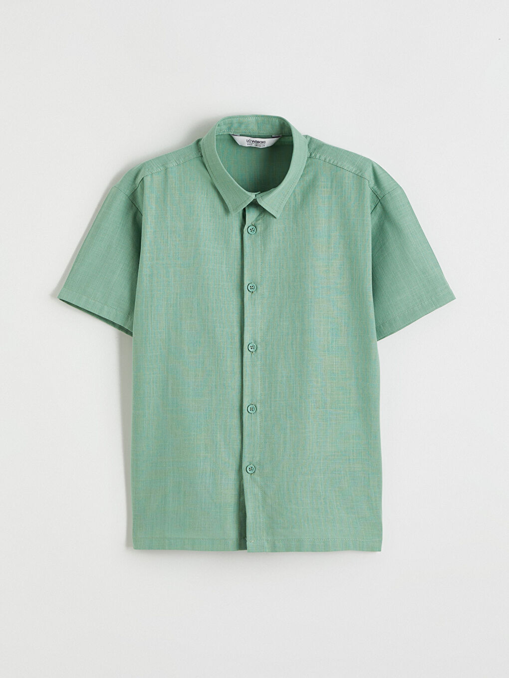 Yeşil Basic Kısa Kollu Erkek Çocuk Gömlek