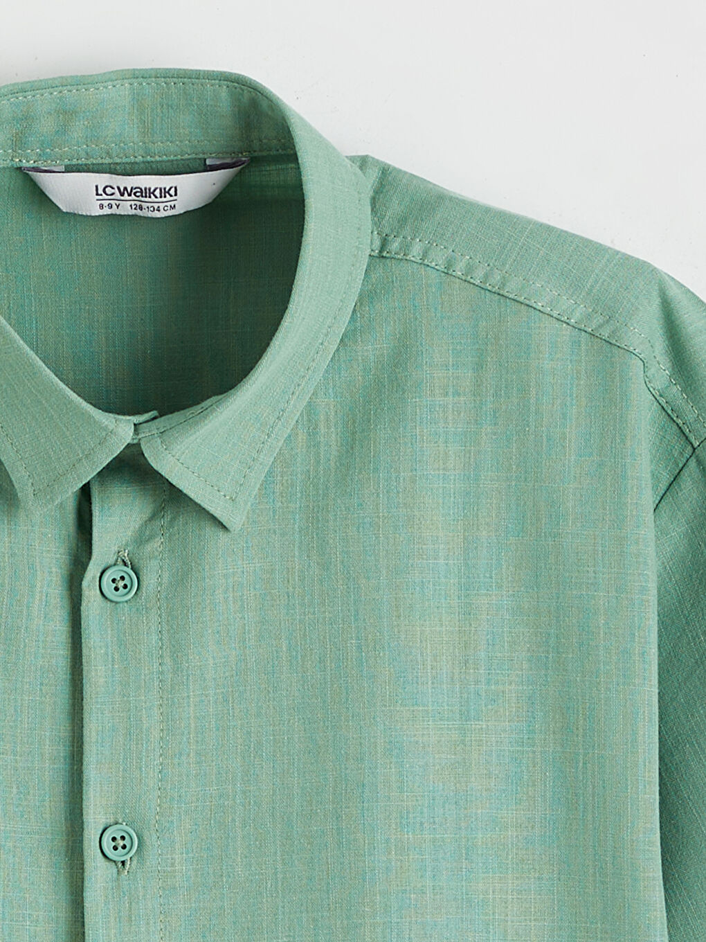 Yeşil Basic Kısa Kollu Erkek Çocuk Gömlek-1