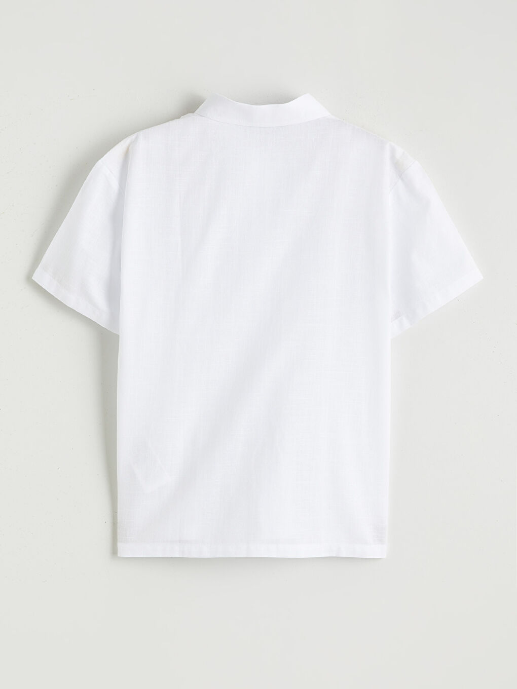 Beyaz Basic Kısa Kollu Erkek Çocuk Gömlek-1