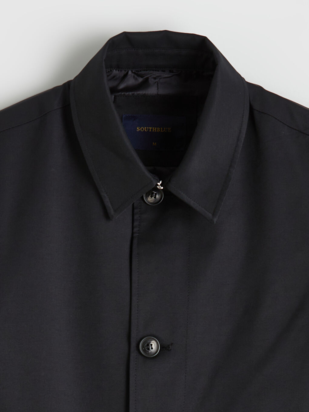 Lacivert Standart Kalıp Gömlek Yaka Erkek Trençkot-1