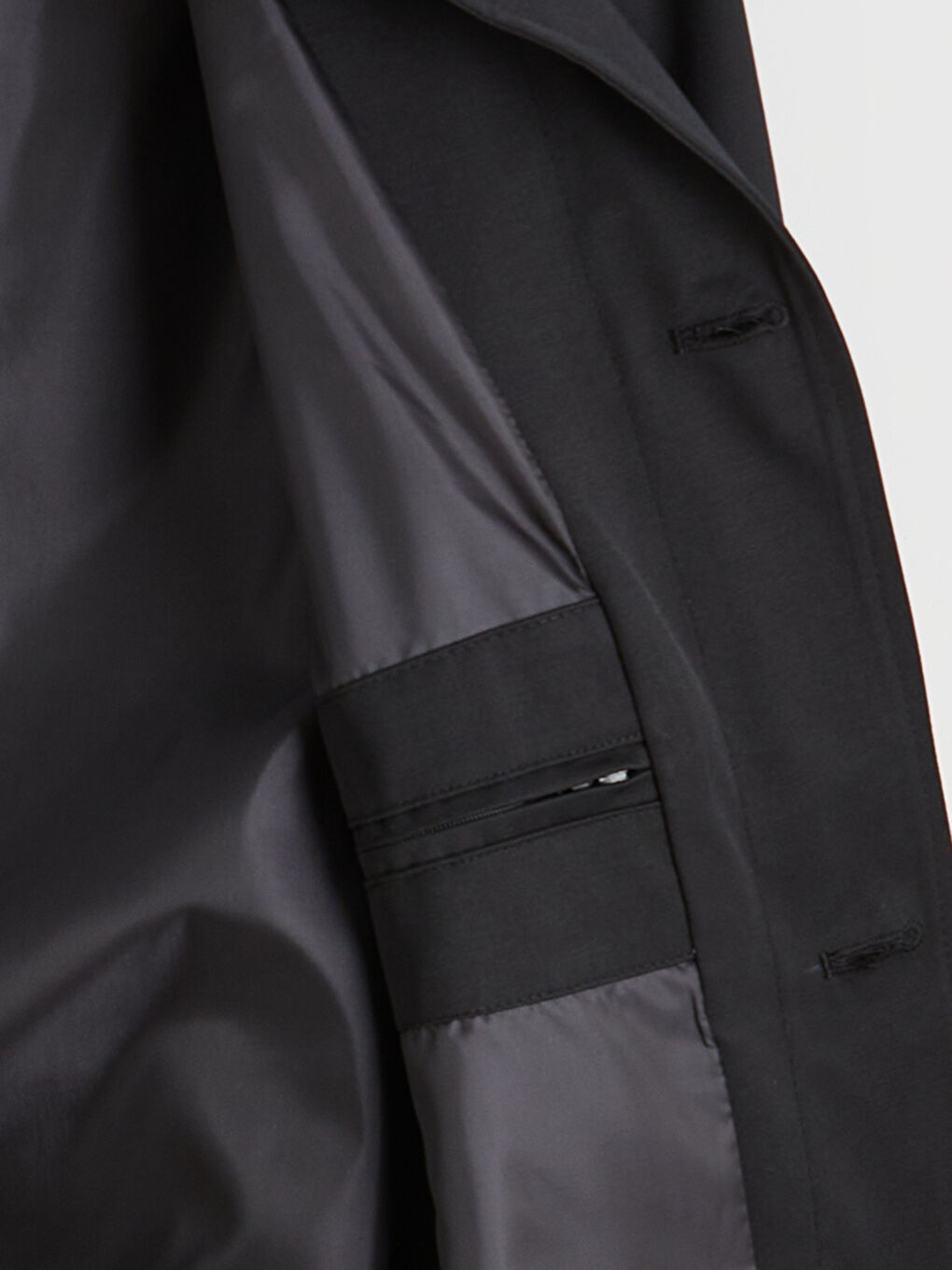 Lacivert Standart Kalıp Gömlek Yaka Erkek Trençkot-2