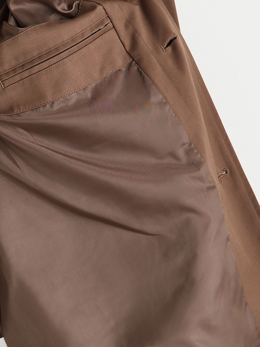 Bej Standart Kalıp Gömlek Yaka Erkek Trençkot-7