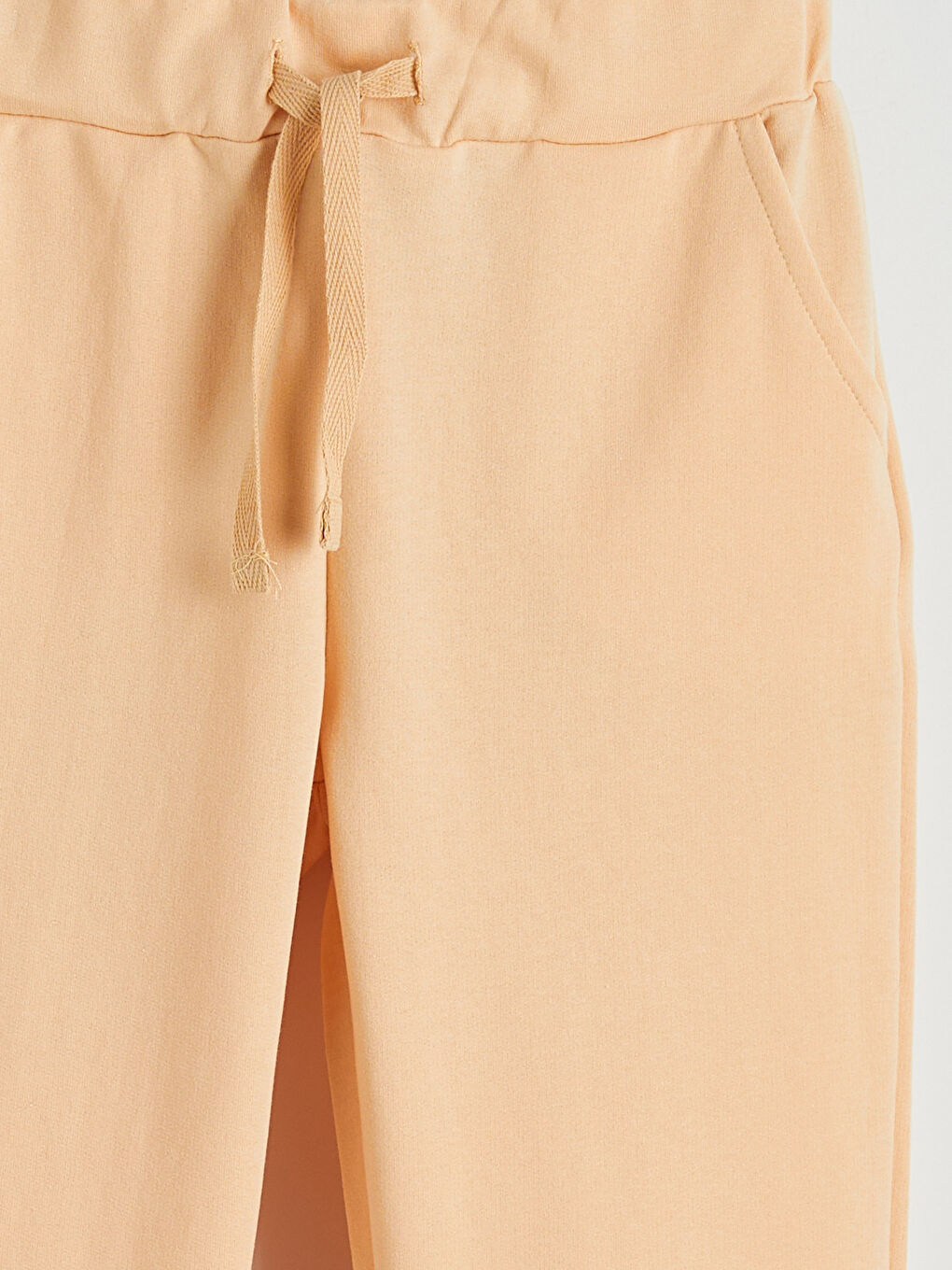 Bej Beli Lastikli Kız Çocuk Eşofman Altı-2