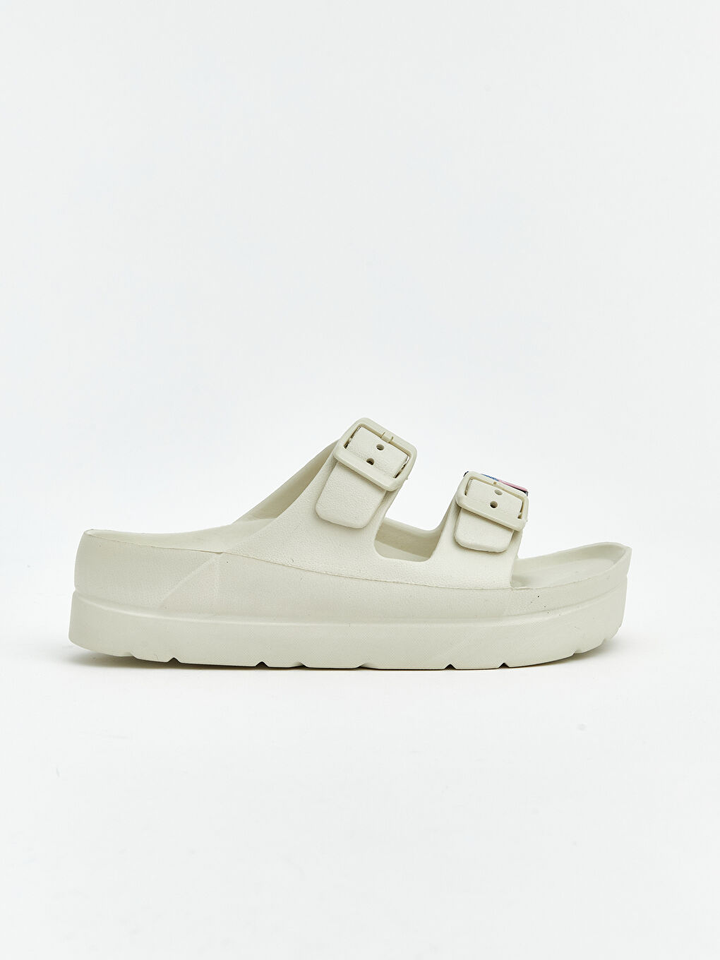 Bej Çift Bantlı Kadın Terlik-1