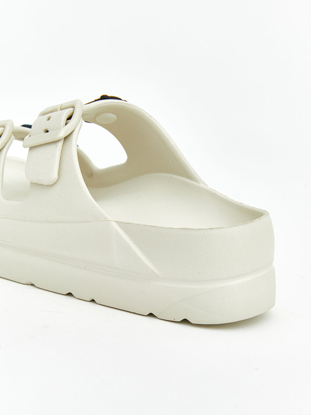 Bej Çift Bantlı Kadın Terlik-4