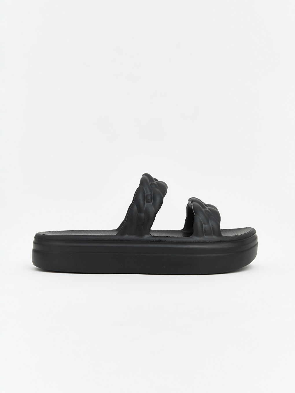 Siyah Çift Bantlı Kadın Terlik-1