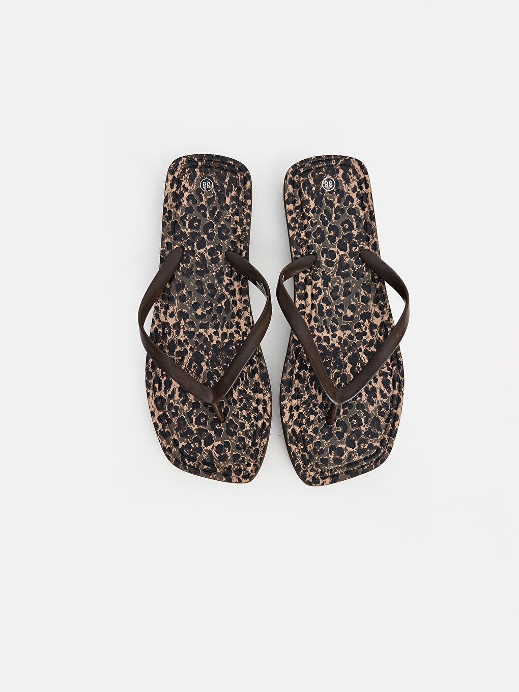 Karışık Leopar Desenli Kadın Terlik-2