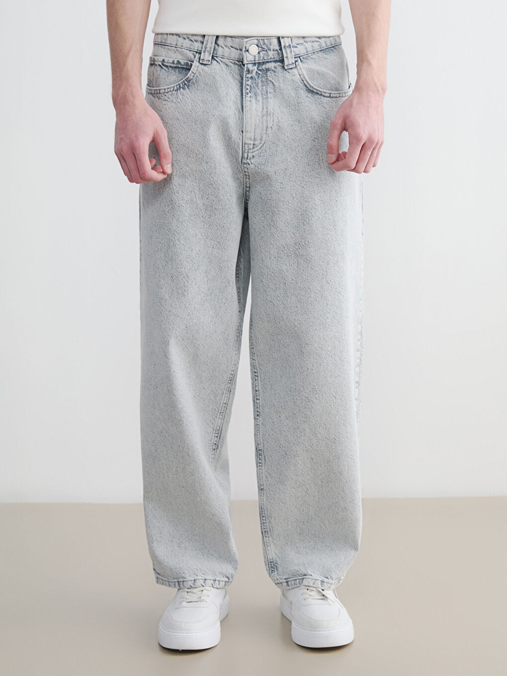 Gri 710 Loose Fit Erkek Jean Pantolon-1