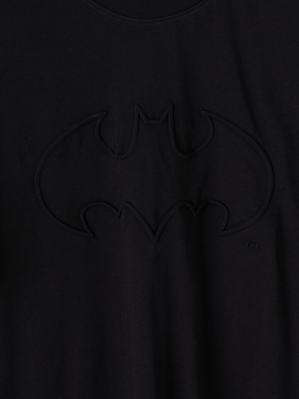 Siyah Batman Baskılı Penye Erkek Tişört-1