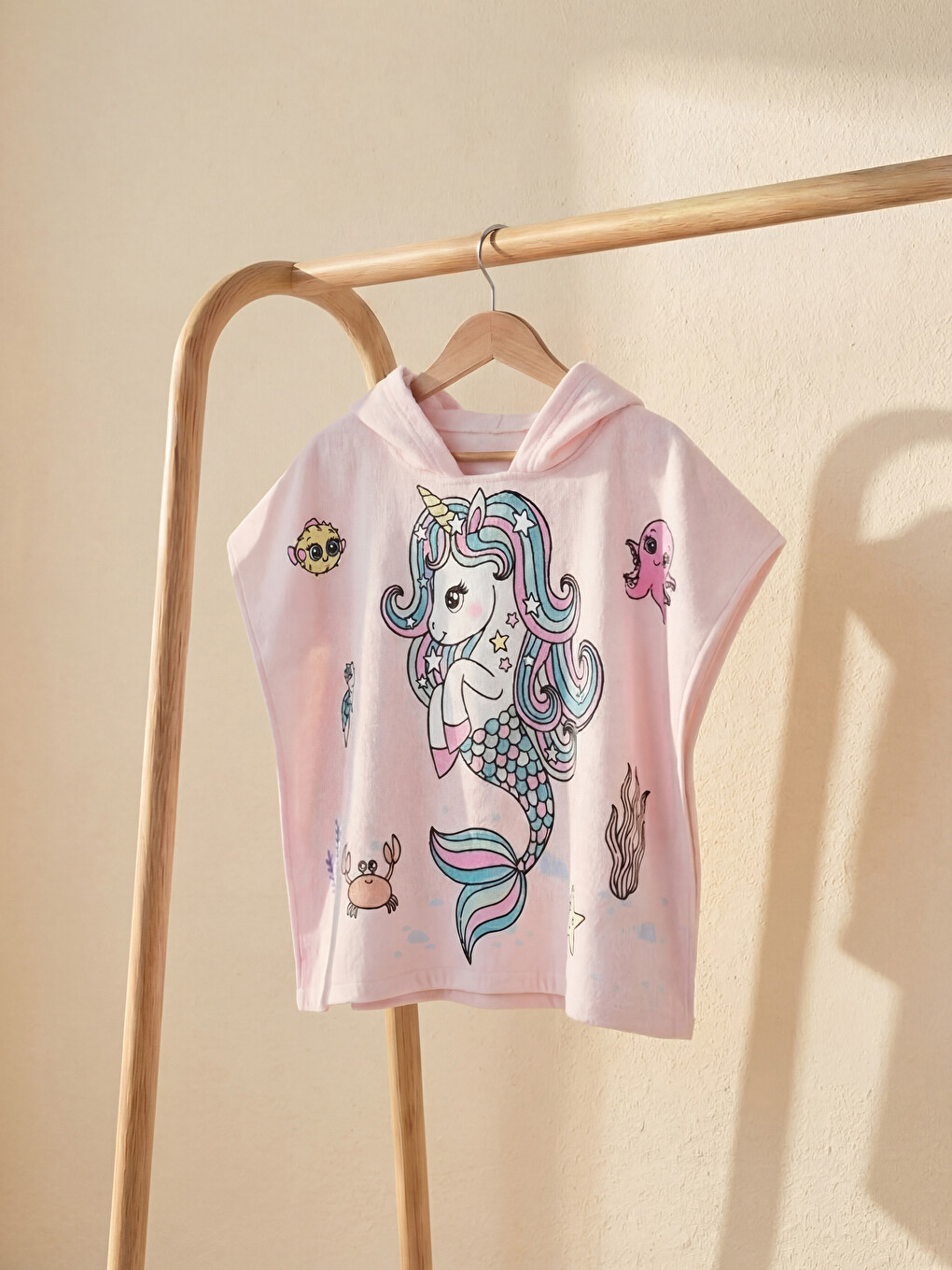 Girl Pink Towel Poncho