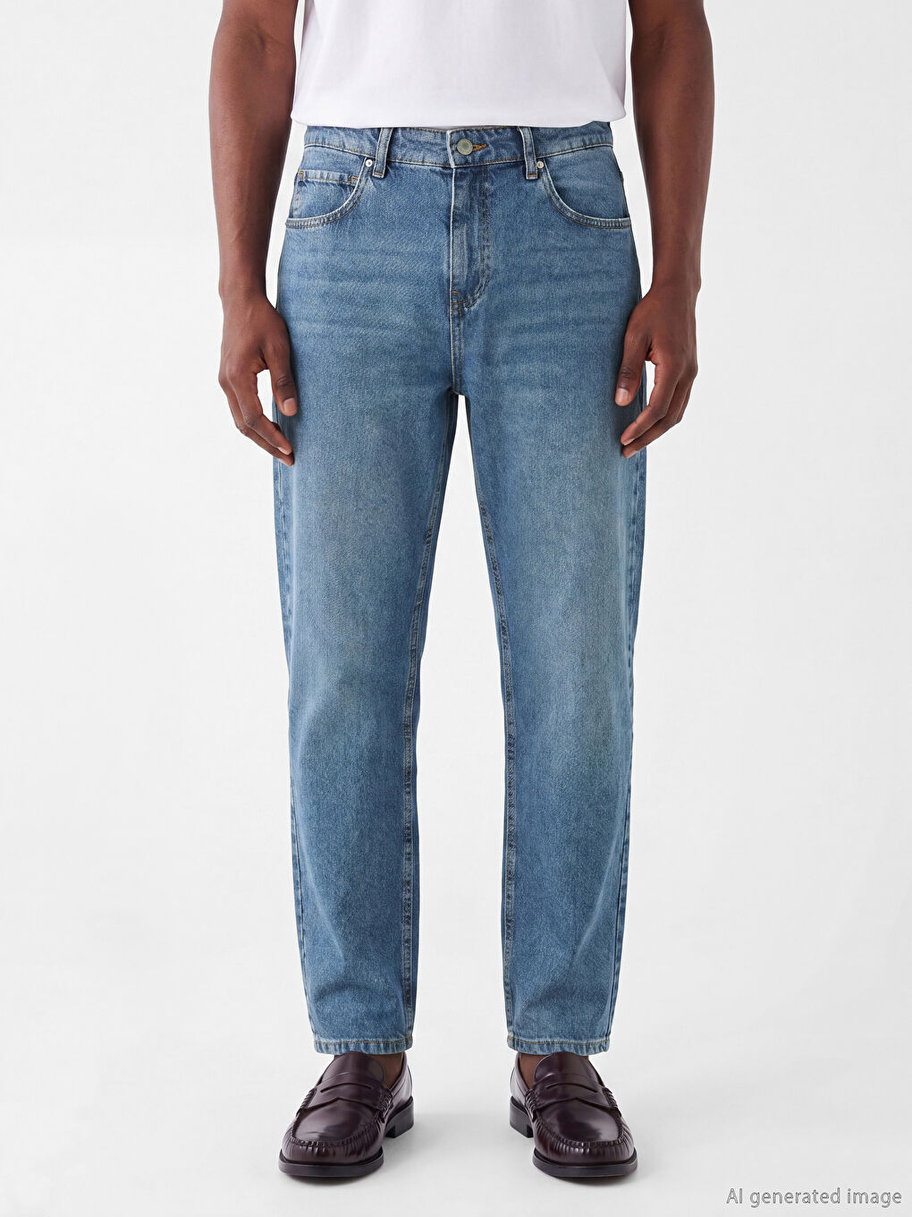 İndigo Baggy Fit Erkek Jean Pantolon-1