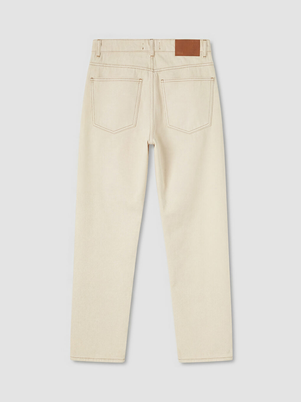 Bej Straight Fit Erkek Jean Pantolon-1