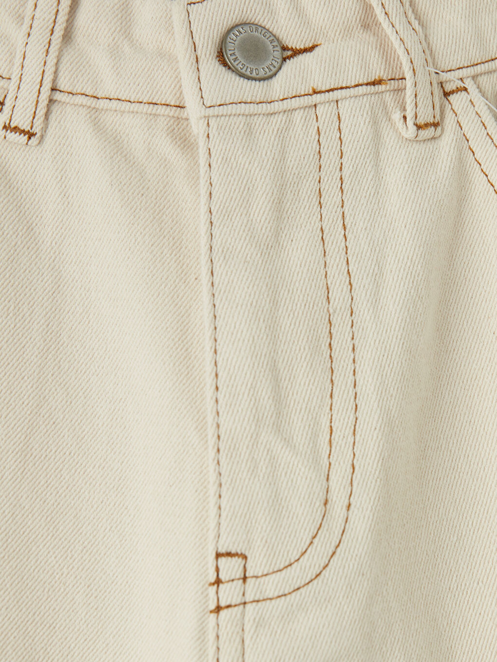 Bej Straight Fit Erkek Jean Pantolon-2