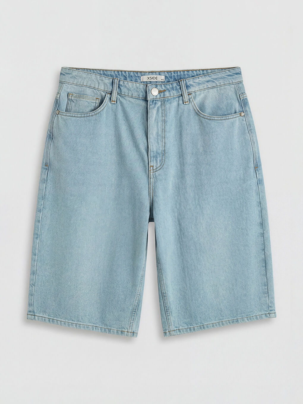 İndigo Rahat Kalıp Erkek Jean Şort