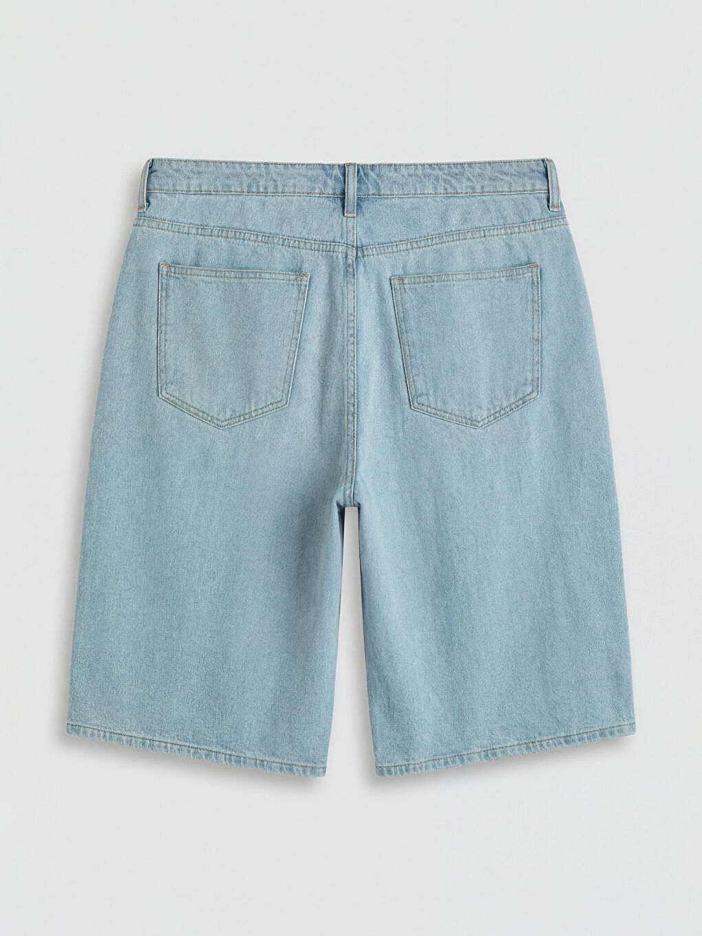 İndigo Rahat Kalıp Erkek Jean Şort-1