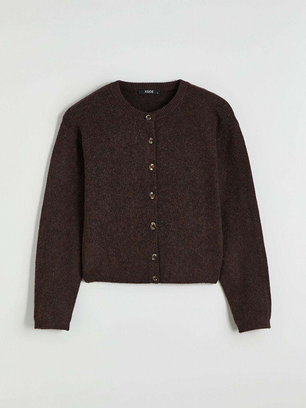 ქალის მრგვალი ყელიანი ნაქსოვი კარდიგანი-4