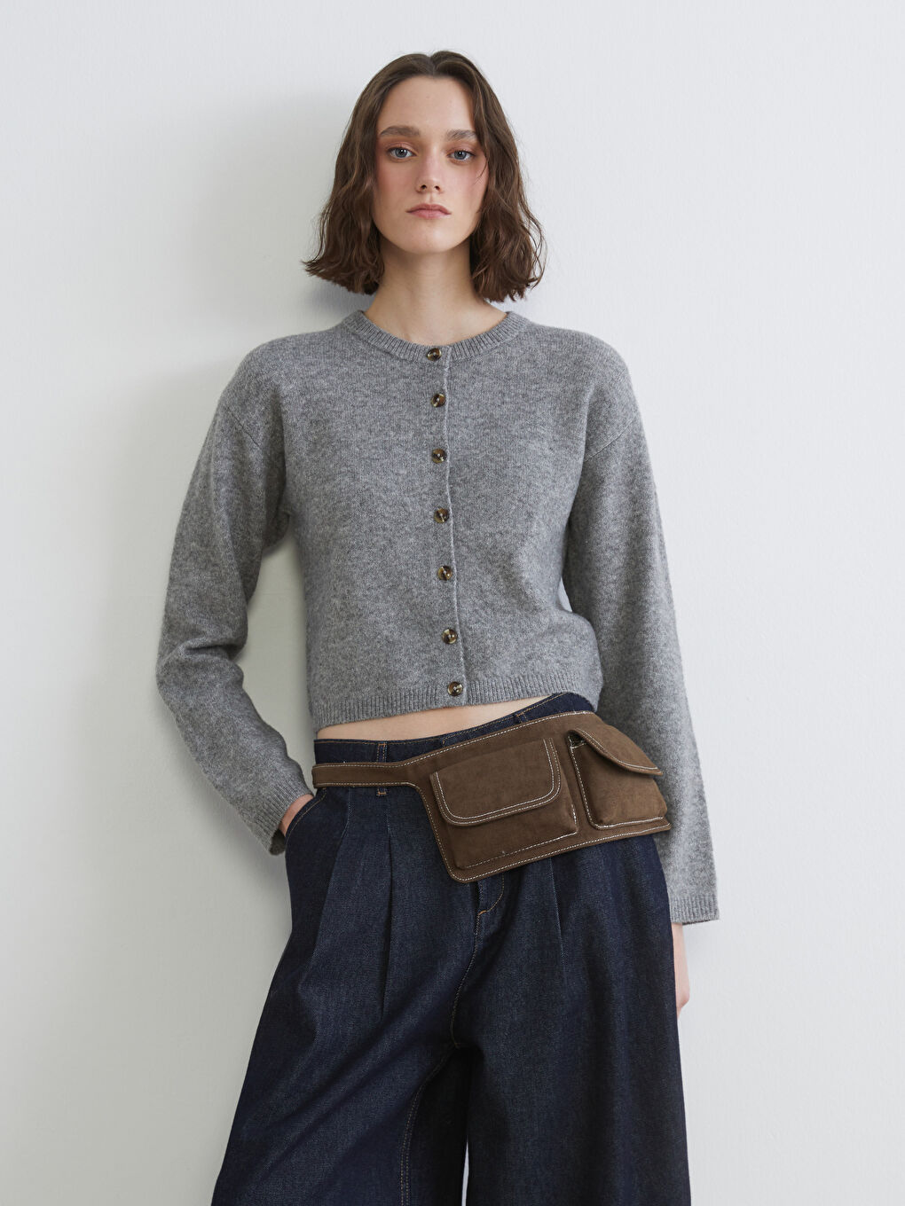 Women's Crewneck Knit Cardigan