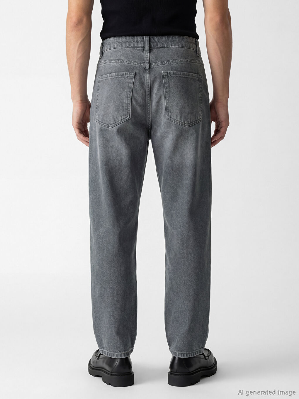 Gri Balloon Fit Erkek Jean Pantolon-2