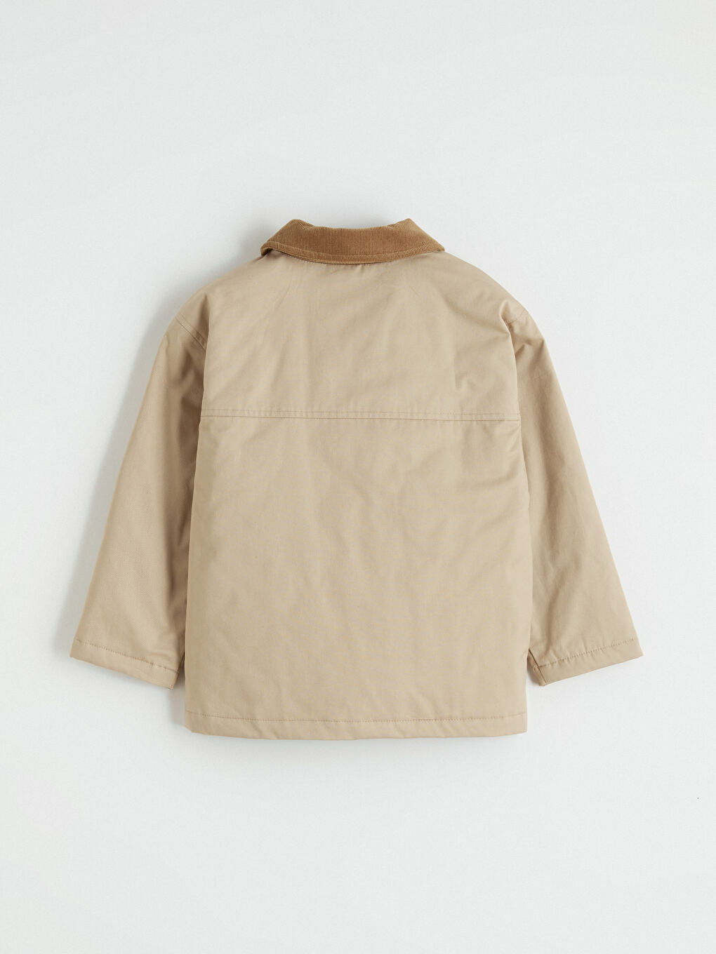 Kahverengi Kadife Yakalı Erkek Çocuk Mont-2