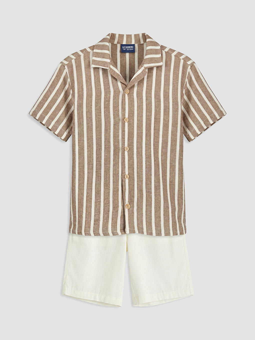 قميص وشورت شاش مخطط للأولاد