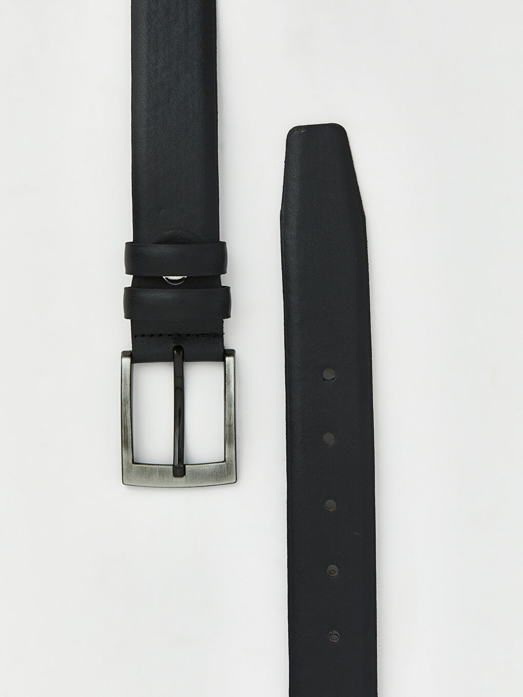 Siyah Deri Görünümlü Erkek Kemer-2