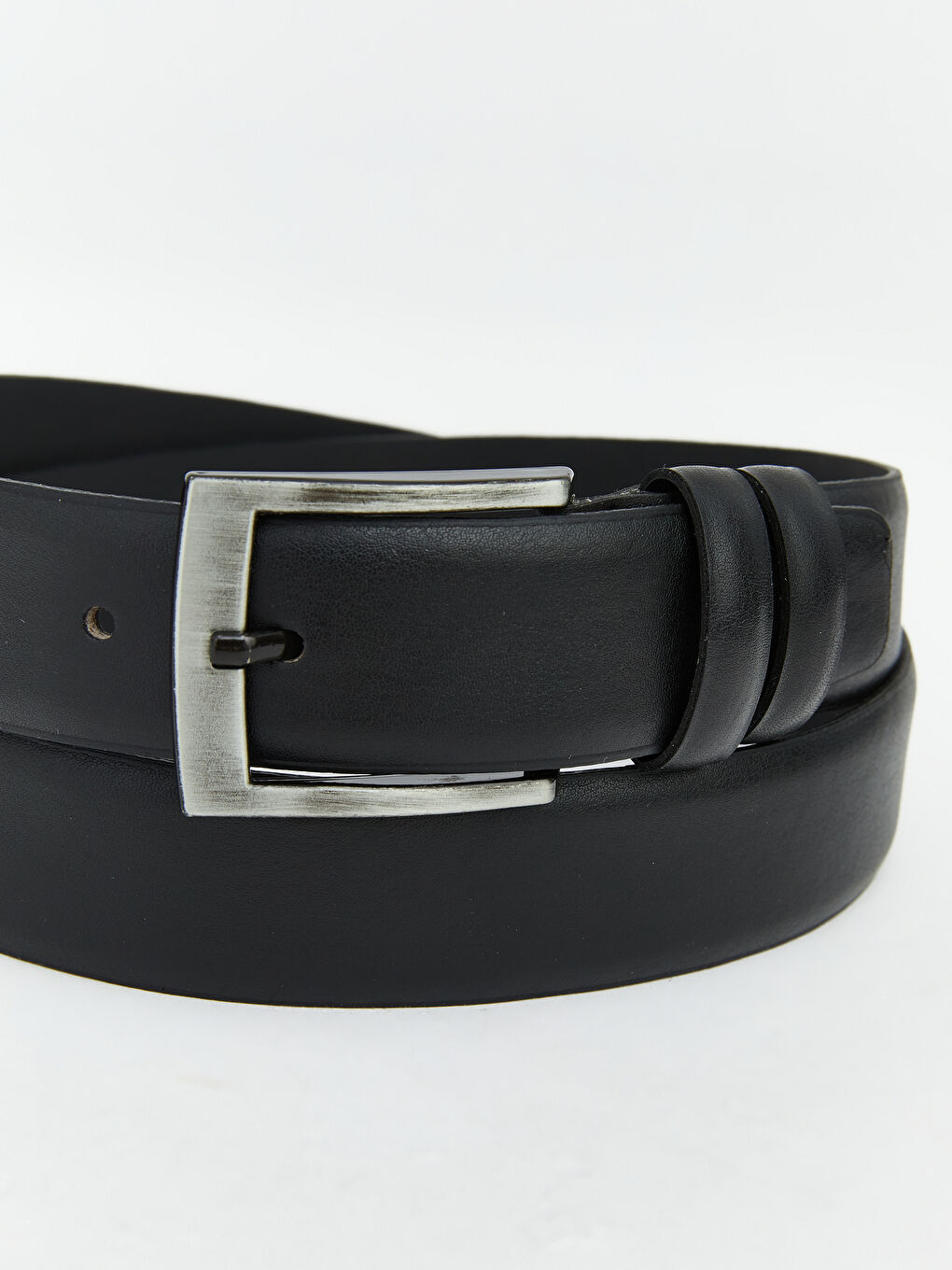 Siyah Deri Görünümlü Erkek Kemer-3