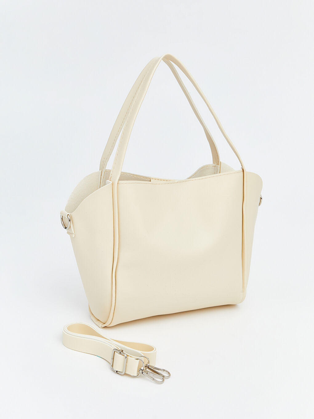 Ekru Çıkarılabilir Askılı Kadın Omuz Çantası-1