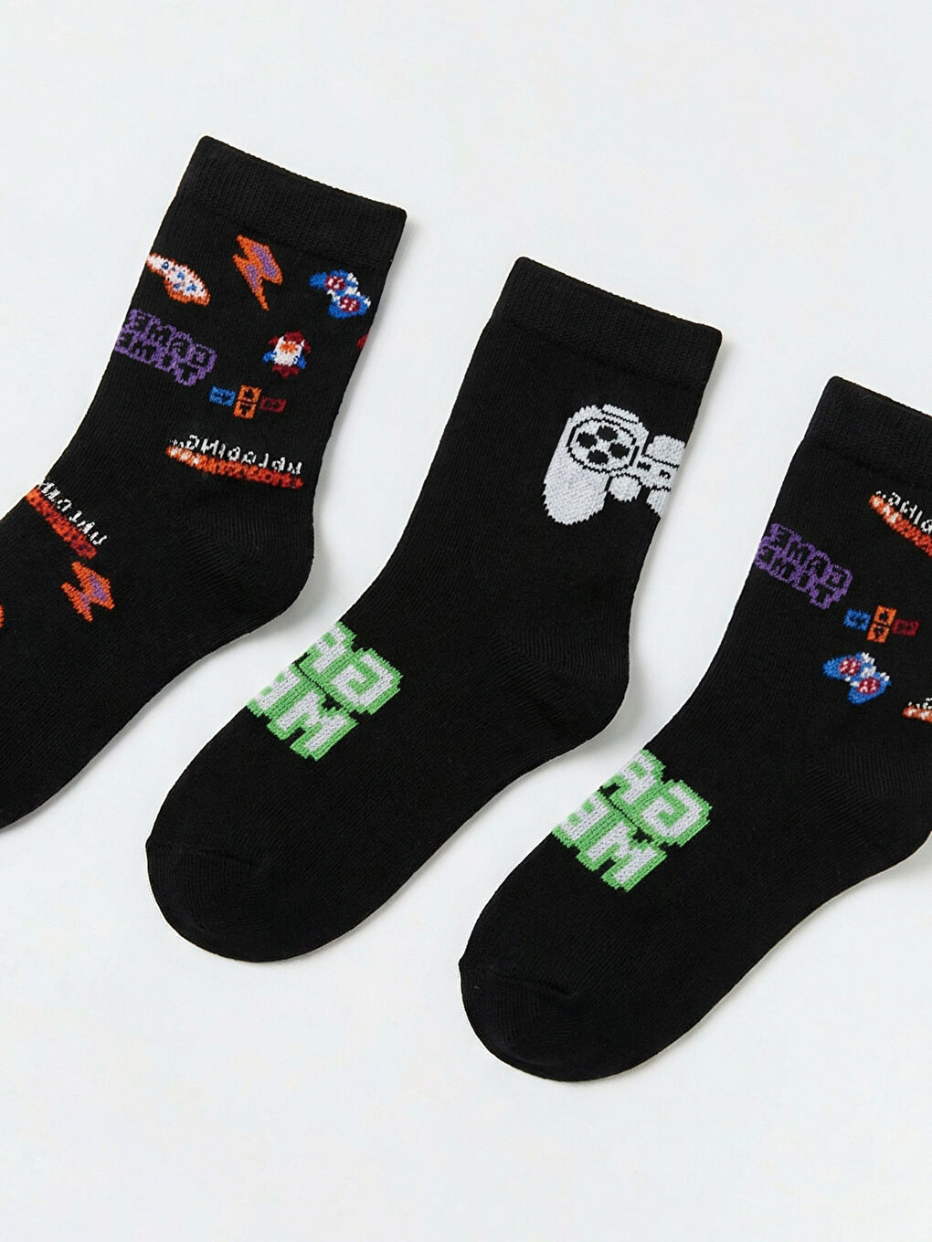 Karışık Erkek Çocuk Desenli 3'lü Soket Çorap-2
