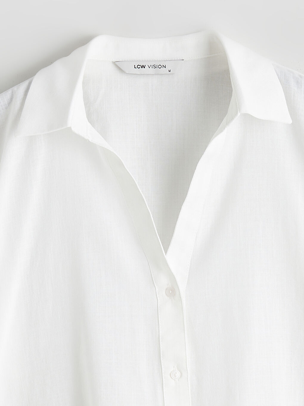 Ekru Oversize Poplin Kadın Gömlek-5