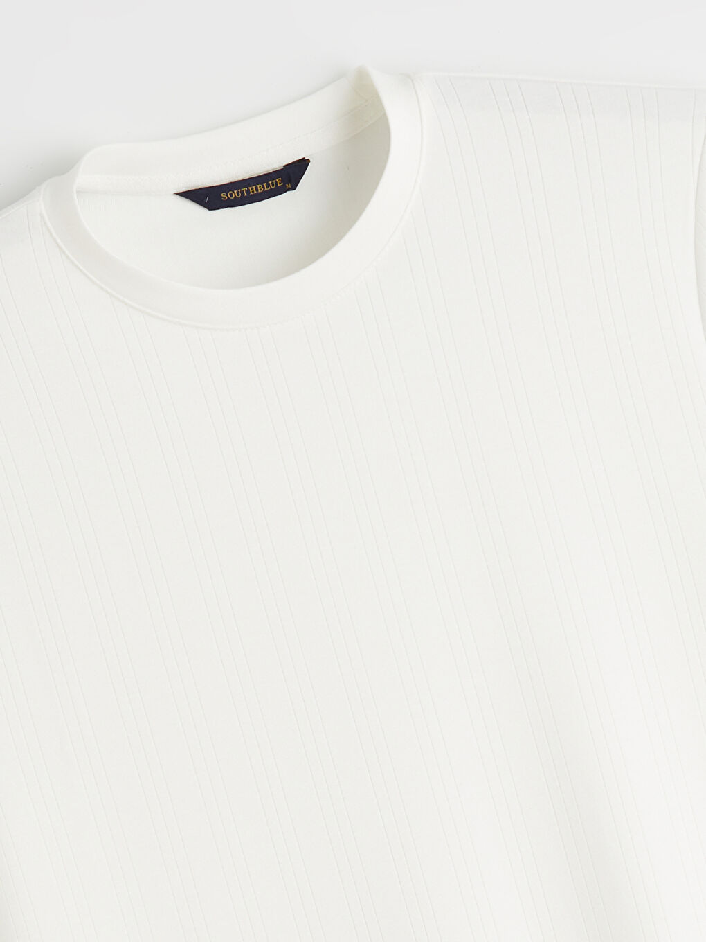 Ekru Bisiklet Yaka Erkek Tişört-5