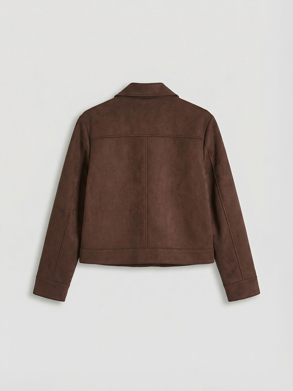 Shirt Collar Women's Suede Look Jacket-6