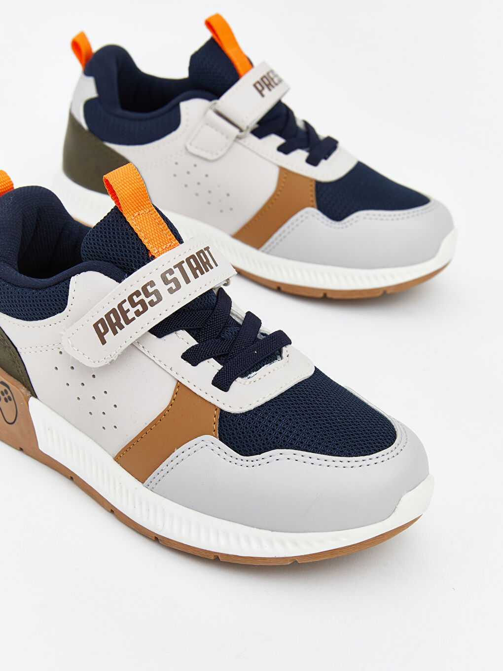 Bej Bağcık ve Cırt Cırtlı Erkek Bebek Spor Ayakkabı-2