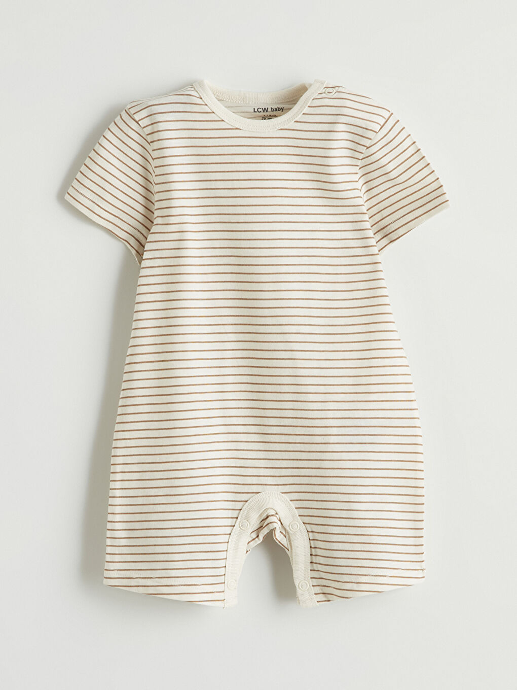 Kahverengi Baskılı Pamuklu Erkek Bebek Tulum