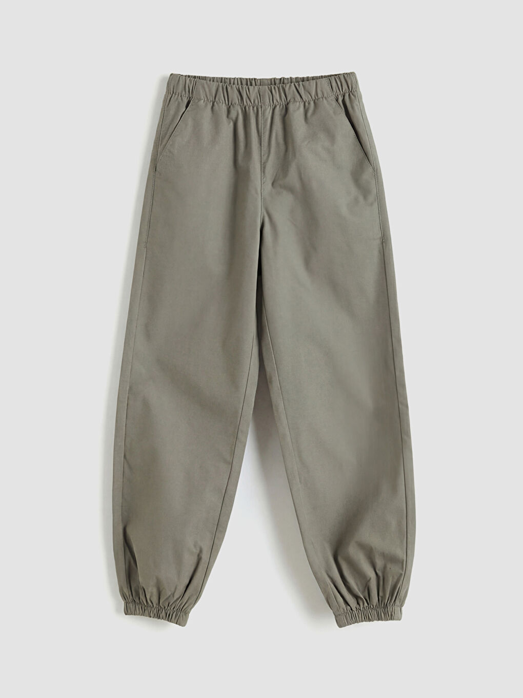 Haki Beli Lastikli Kız Çocuk Jogger Pantolon
