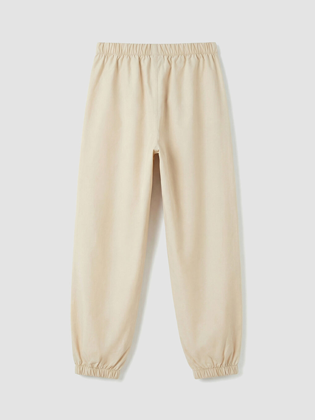 Bej Beli Lastikli Kız Çocuk Jogger Pantolon-1