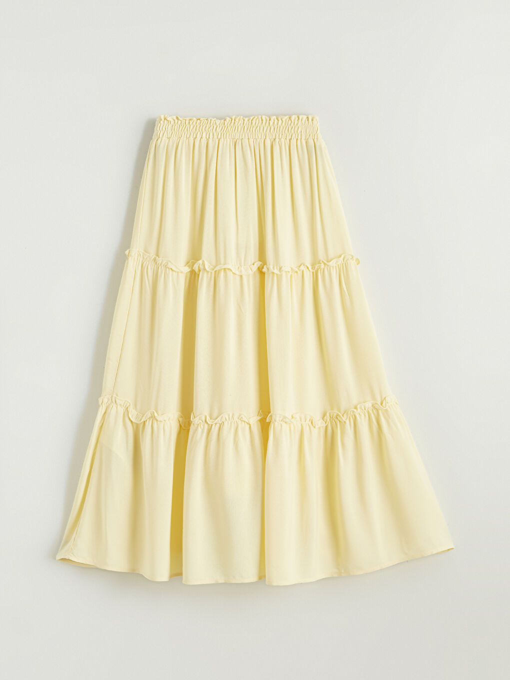 Sarı Beli Lastikli Kız Çocuk Katkat Etek-2