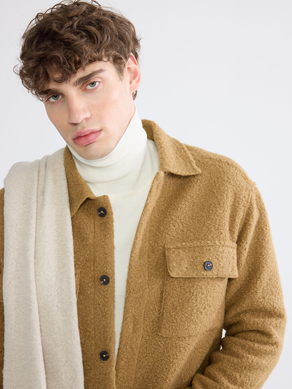 Cămașă Jachetă pentru Bărbați cu Croială Relaxată