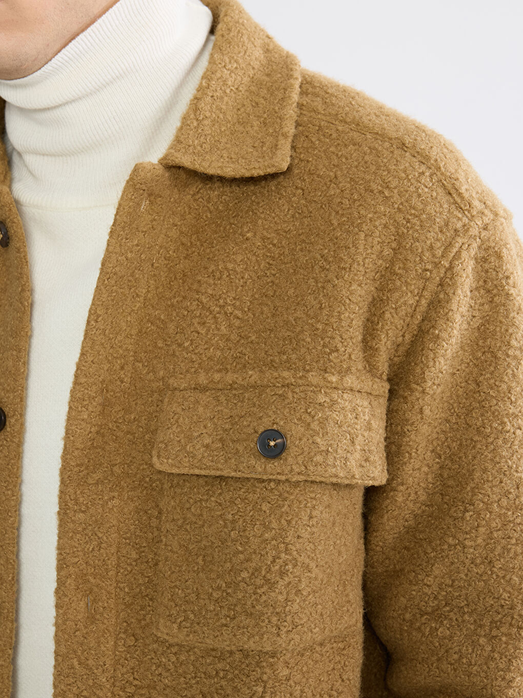 Cămașă Jachetă pentru Bărbați cu Croială Relaxată-2